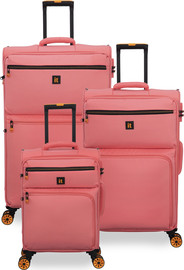 It Luggage סט מזוודות בד קלות במיוחד 3 יח' 30/25/20 מבית IT Luggage דגם COMPARTMENT בצבע ורוד